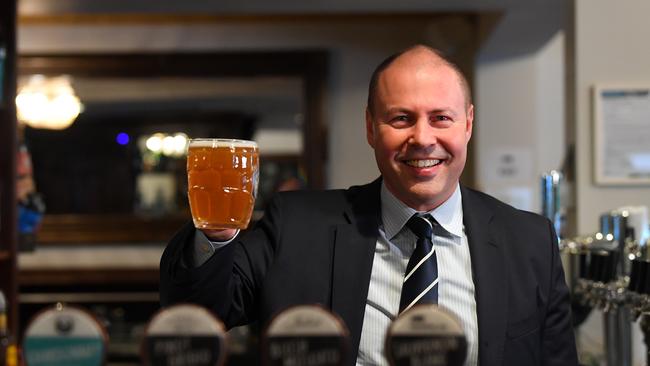 FedTreasurer Josh Frydenberg at the Glenferrie Pub in Melbourne.