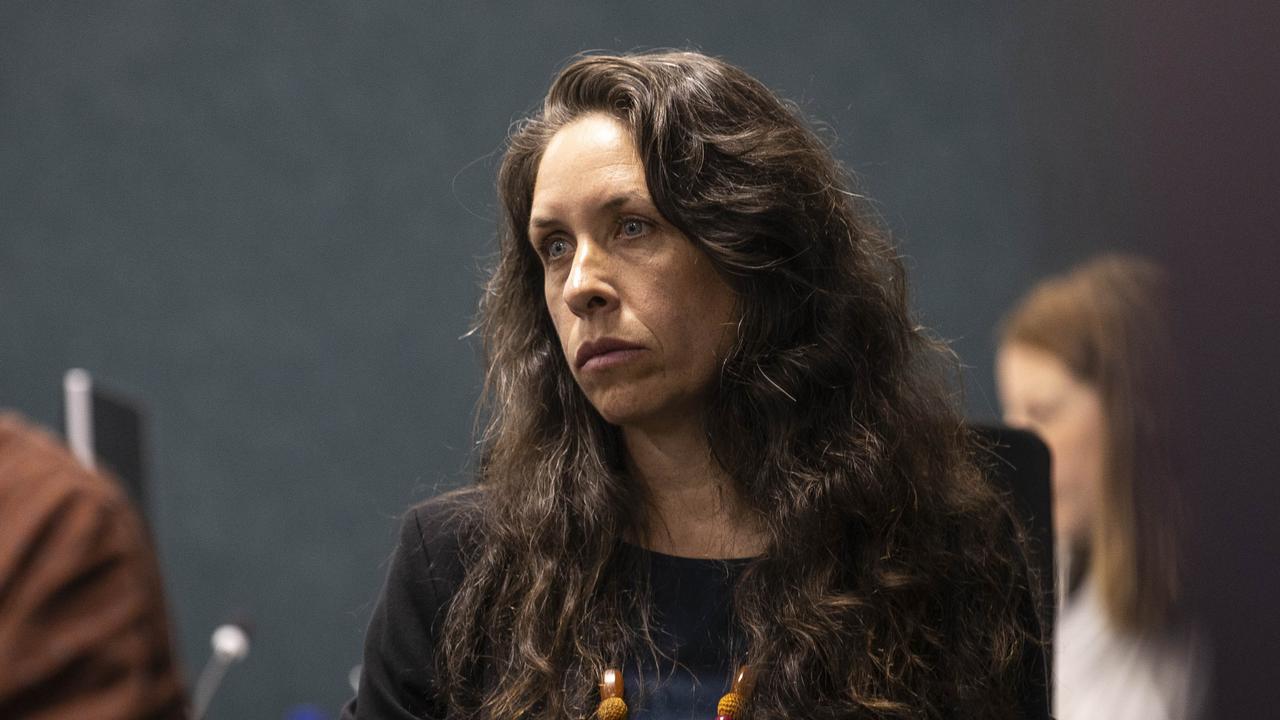 Children's Commissioner of Tasmania Leanne Mclean listening in the public gallery. Commission of Inquiry into the Tasmanian Government's Responses to Child Sexual Abuse in Institutional Settings held in Hobart. Picture: pool/ABC