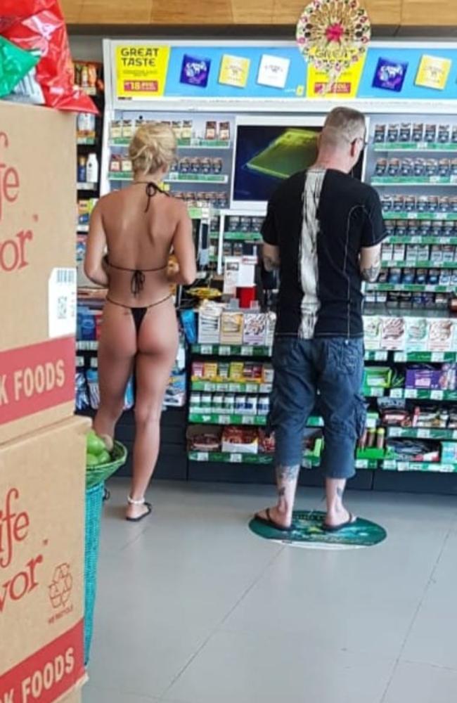 The tourist was photographed wearing a very skimpy bikini. Picture: Facebook / Bali Expats