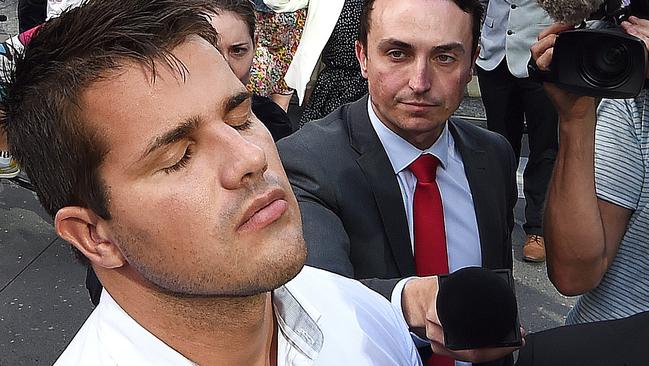 Gable Tostee leaves the Supreme Court in Brisbane a free man. Picture: AAP Image/Dave Hunt