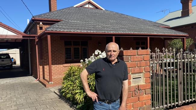 George Czerwinski outside his West Hindmarsh home, which will be acquired for the North-South Corridor project. Picture: Patrick James