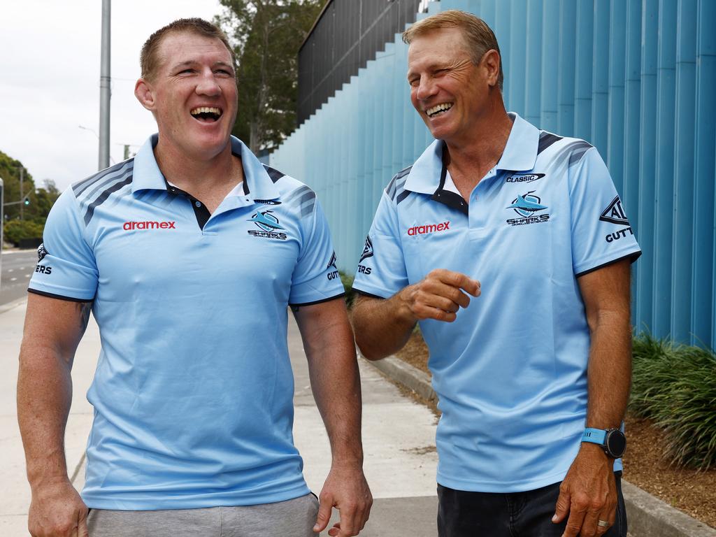 All smiles for Paul Gallen and Andrew Ettingshausen. Picture: Jonathan Ng