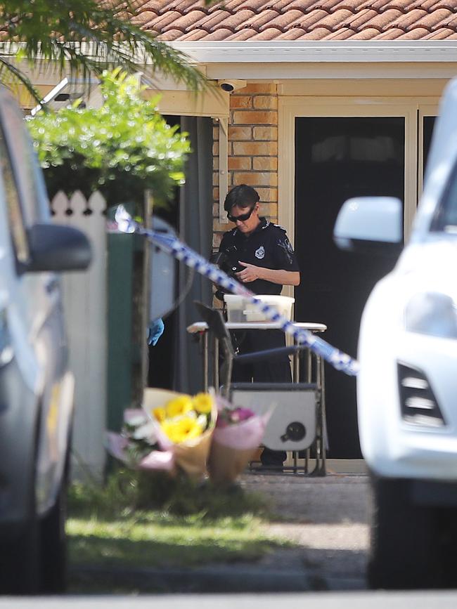 Flowers at the crime scene where Brisbane mother Jacqueline Sturgess was allegedly murdered by her estranged husband last month. Picture: News Corp