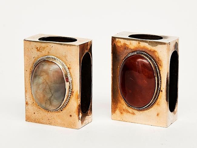 Auction of Bob Hawke & Blanche d'Alpuget Mementos Curiosities Art and Design: Celine Gold Plated Lighter together with another lighter, and two silver match cases (4). Picture: Supplied