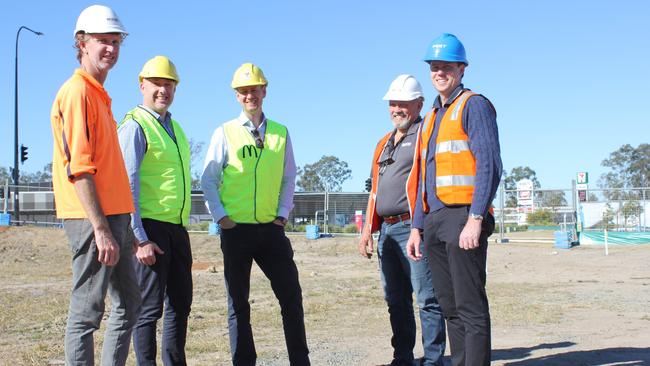 Inspecting the new Flagstone McDonald’s site. L-R: Greg Dromey, Beech Constructions; McDonald's Paul Sanders and Darren Hastie; Joe Besenyei, Beech Constructions and Peet Limited’s Troy Thompson.