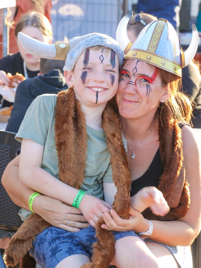 Lachlan and Jen Signall at the annual Dinah Beach Yacht Club’s Viking Funeral. Picture: Glenn Campbell