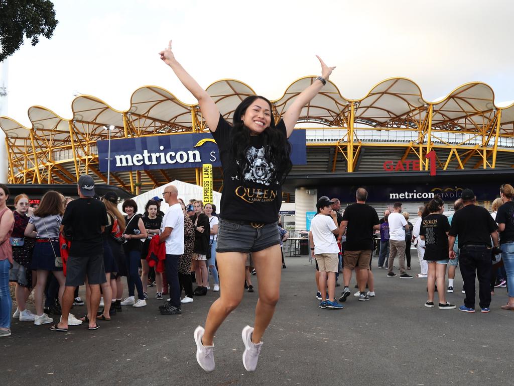 Nina Lee from Pacific Pines arrives at Metricon Stadium to see Queen Live. Photograph: Jason O'Brien