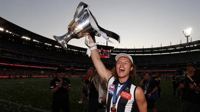 Last month’s Grand Final triumph has proven Jack Ginnivan’s final game for Collingwood. Picture by Michael Klein