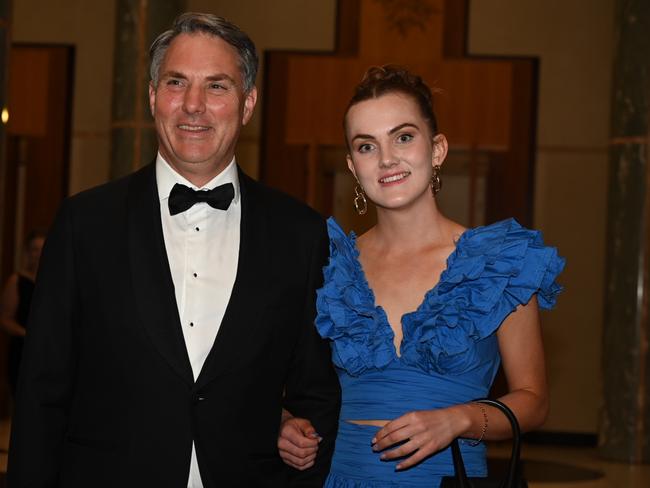 Deputy Prime Minister Richard Marles and his daughter. Picture: Martin Ollman