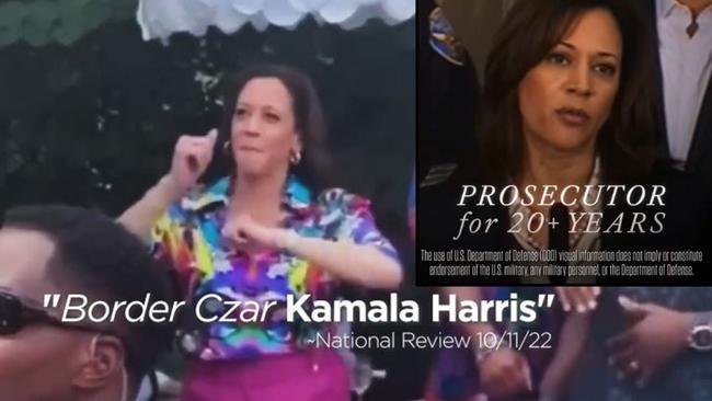 The Trump campaign characterises Harris as weak on the border, while her own advert emphasises her legal background