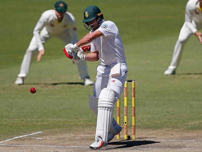 It took almost two Test matches for AB de Villiers to make an error against Australia’s bowling