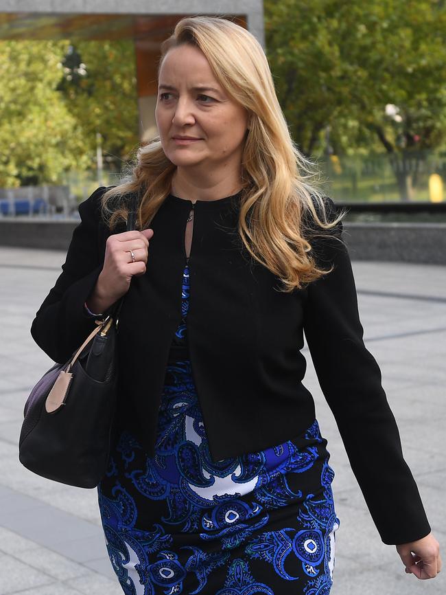 Executive General Manager of Commonwealth Private Marianne Perkovic leaves the banking services royal commission. (Pic: Julian Smith/AAP)