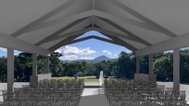 The outdoor “open-air” chapel planned for a proposed wedding venue in Eerwah Vale.