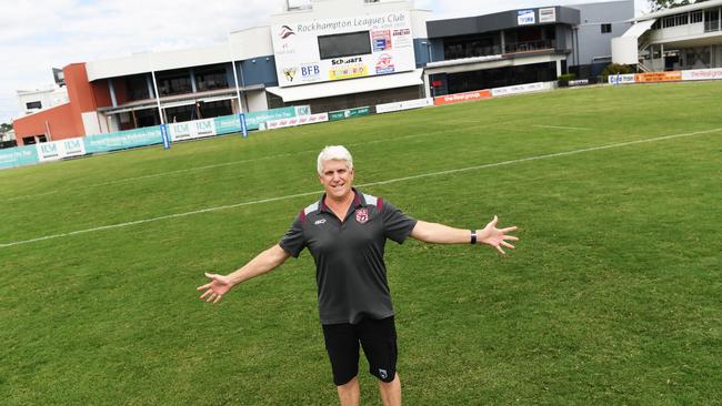 QRL Central Division manager Rob Crow on the Browne Park field, which could be the venue for an NRL game.