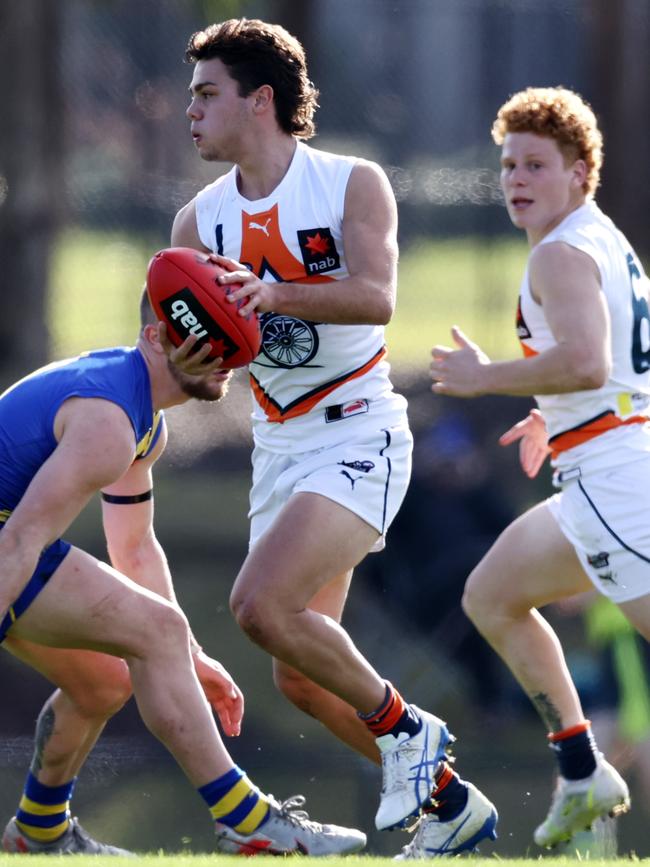 Harrison Andronaco bursts clear. Picture: Michael Klein