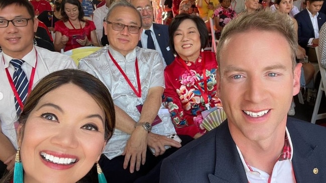 David Speirs appearing highly filtered in a photo posted by fellow Liberal MP Jing Lee. Picture: Instagram