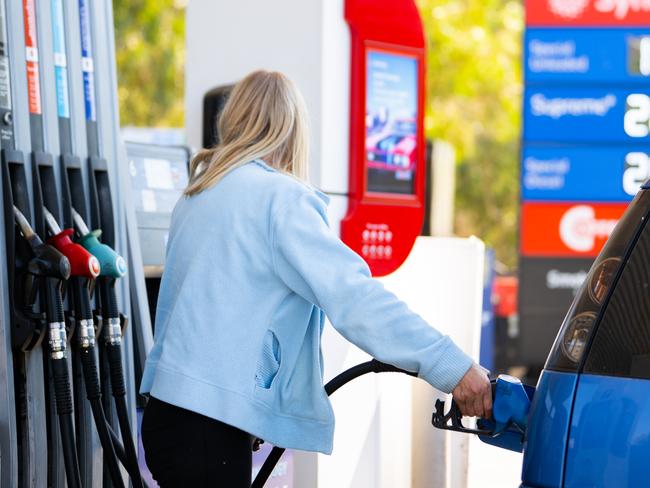ADELAIDE/ AUSTRALIA - NewsWire Photos APRIL 1, 2022: Mary, from Rostrevor, filling up at X Convenience, St Peters. Picture: NCA NewsWire / Morgan Sette