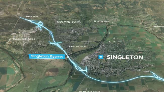 Plans for Singleton Bypass. Picture: Supplied/NSW Government.