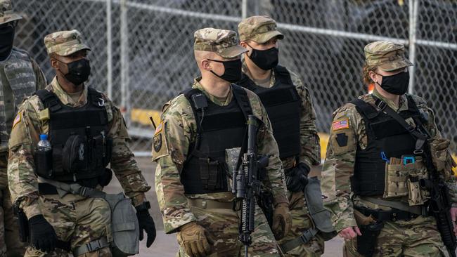 Washington National Guard members at the Washington State Capitol. Picture: Getty Images.