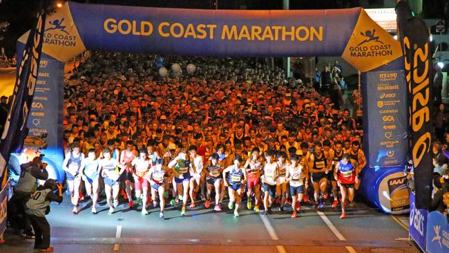 Gold Coast Half Marathon start, 2019 Picture: Marathon Photos