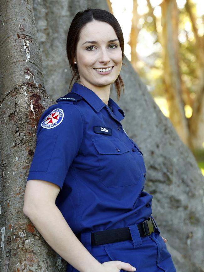 Paramedic Caitlin Ferguson could not be near her daughter if she had been exposed to the disease. Picture: Sam Ruttyn