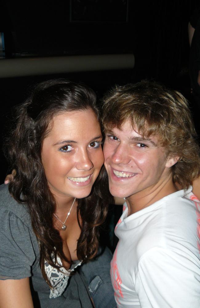 Bianca Bowdenat and Simon Bray celebrate the Rolling Rock nightclub in February 2008. Picture: Lisa Kither