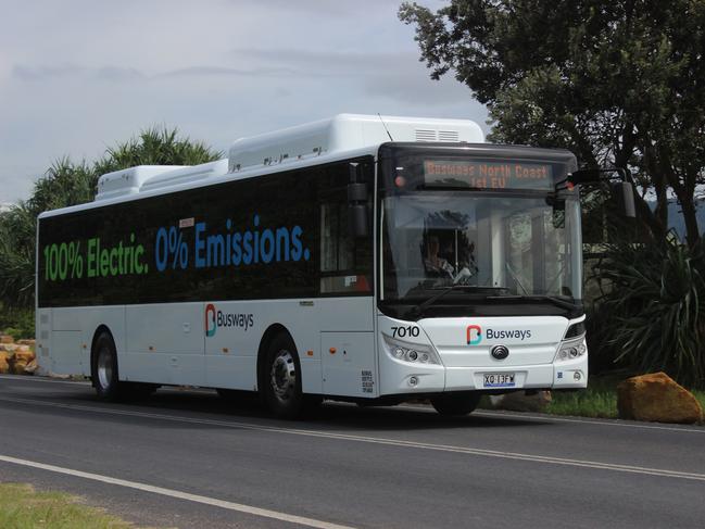 Busways are trialling Coffs Harbour's first 100 per cent electric bus, built by manufacturer Yutong. Photo: Tim Jarrett