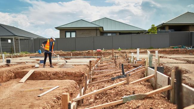 Male worker working at construction site