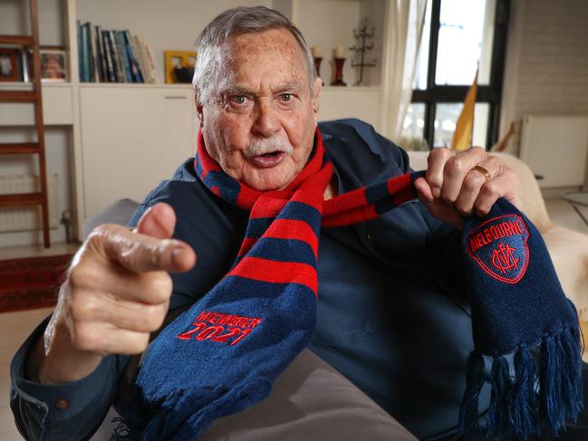 Melbourne Demons Football Club legend Ron Barassi played in the last Grand Final winning team in 1964. Ron is hoping to break the drought in 2021.                      Picture: David Caird