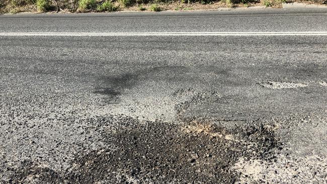 Some of the traffic and road dints on Hillcrest near Maclean, which has been closed to through traffic after Maclean interchange.