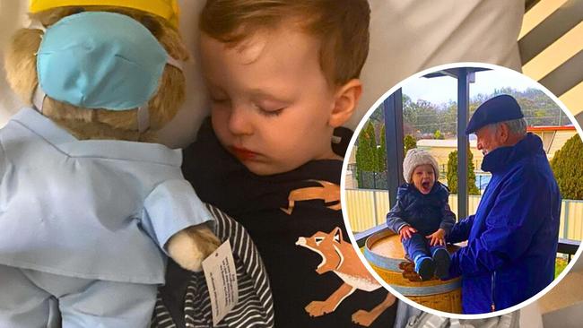 Little Lachlan Hyland will undergo intensive chemotherapy after being diagnosed with liver cancer. Pictures: Contributed