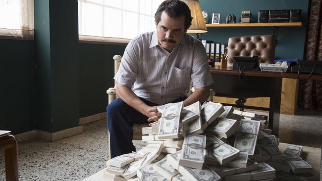Wagner Moura as Pablo Escobar in Narcos.