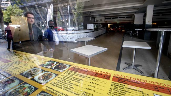 An empty food retail space in Melbourne CBD. Picture: NCA NewsWire