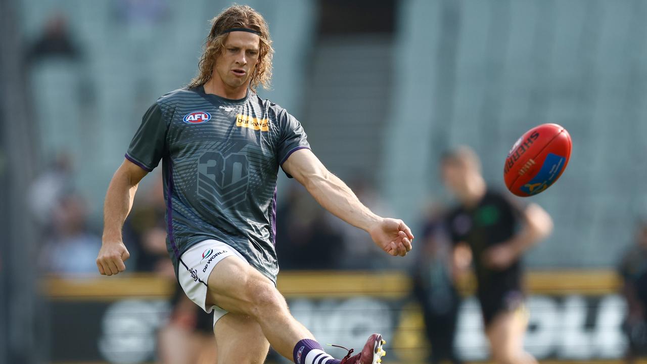 Nat Fyfe is still a key member of the Fremantle midfield. Picture: Michael Willson/AFL Photos via Getty Images