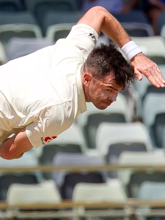 Jimmy Anderson is bowling as well as ever. Picture: AFP