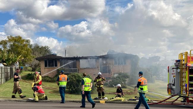 Firefighters were working to extinguish the blaze at the Gympie home for more than an hour.