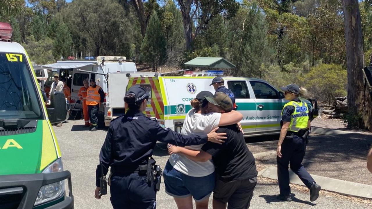 Hayley Good with Logan, who has been found after going missing at Mount Remarkable overnight. Picture: Nine News/Harvey Biggs