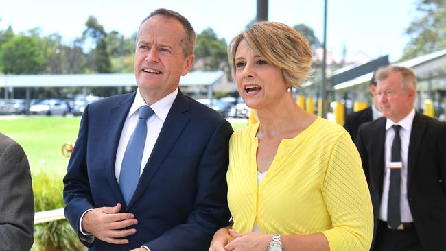 Leader of the Opposition Bill Shorten and Labor candidate for Bennelong Kristina Keneally on the campaign trail on Tuesday. Picture: Mick Tsikas