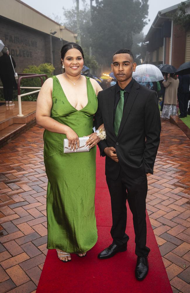 Janae Mango and partner Brody Millier at Fairholme College formal, Wednesday, March 27, 2024. Picture: Kevin Farmer