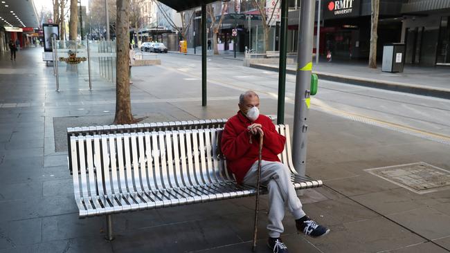 An abandoned Bourke St, Melbourne. Picture: NCA NewsWire / David Crosling