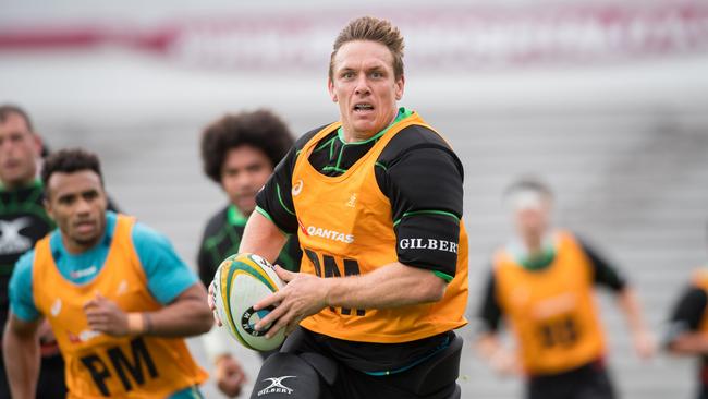 The Qantas Wallabies train at Ballymore Stadium, Brisbane, ahead of the June 2017 Arvo Test Rugby Series fixture against Italy. Dane Haylett-Petty. Picture: Stuart Walmsley