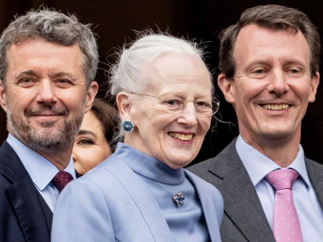 Familial tensions were strained after Queen Margrethe stripped Prince Joachim’s (right) children of their royal titles. Picture: AFP