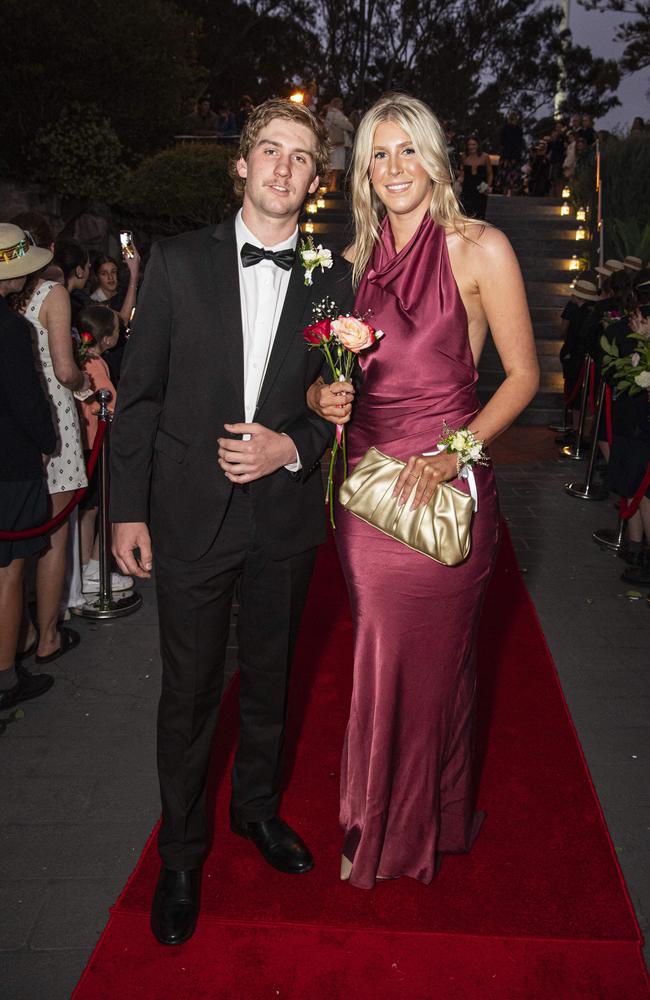 Madeline North and partner Thorn Whitfield arrive at The Glennie School formal at Picnic Point, Thursday, September 12, 2024. Picture: Kevin Farmer