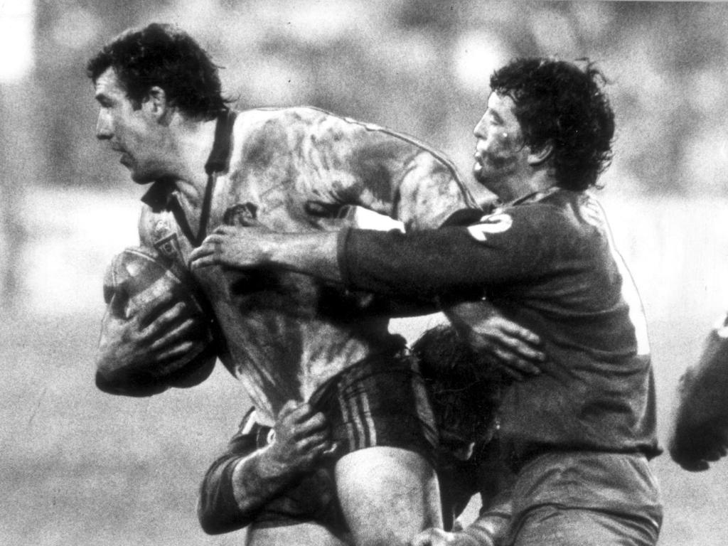 Michael Cronin (ball) in action for NSW in 1983.