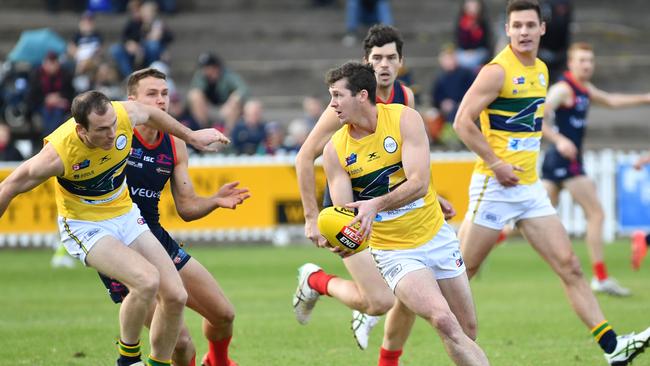 SANFL: Norwood v Eagles at Norwood Oval photographed in Adelaide on Saturday the 22nd of June 2019.  Eagels - Jake Von Bertouch(AAP Image/Keryn Stevens)