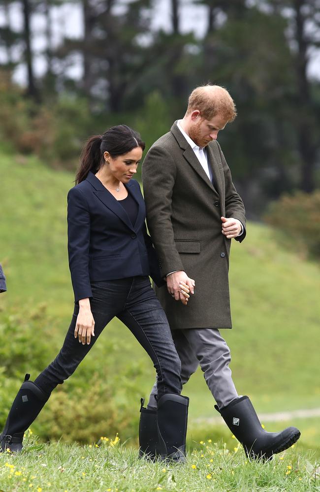 Strong gumboot power stance, Meghan. Picture: Getty