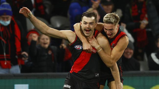 Sam Draper celebrates his headline-grabbing goal last week. Picture: Daniel Pockett/Getty Images