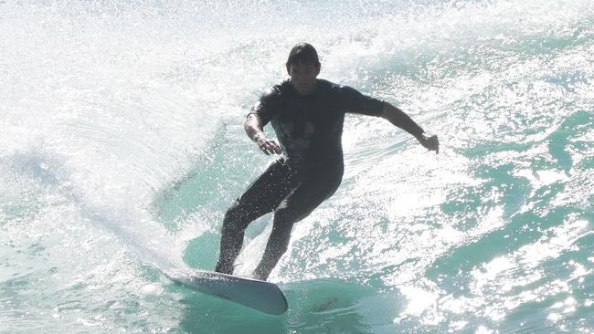 Andrew Johns pictured surfing at his local Break Bronte. Picture: Matrix