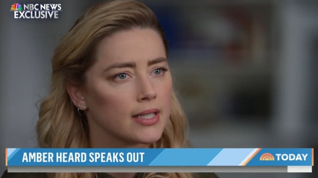 Amber Heard on the NBC's Today Show.