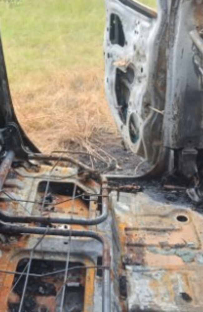 Two vehicles filled with Christmas presents were stolen, with one later found burned out and the other severely damaged.